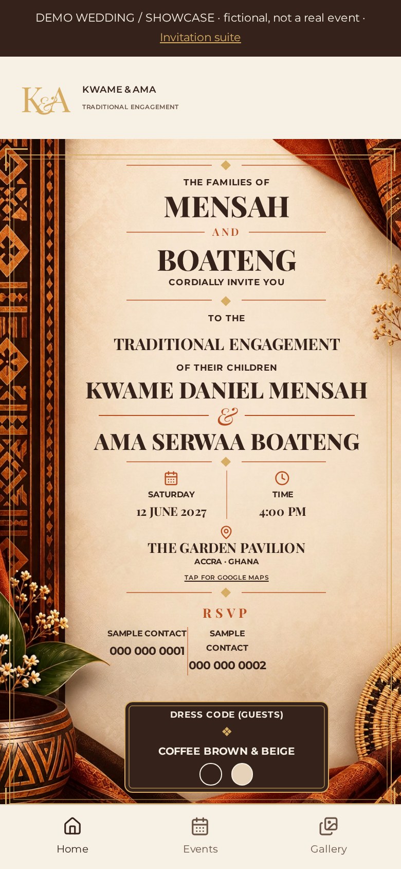 Wedding Essentials — genuine screen capture of the wedding app